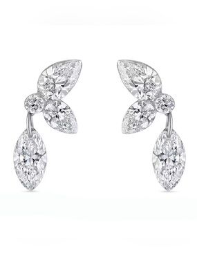 9k WHITE GOLD DIAMOND EARRINGS! New Style!